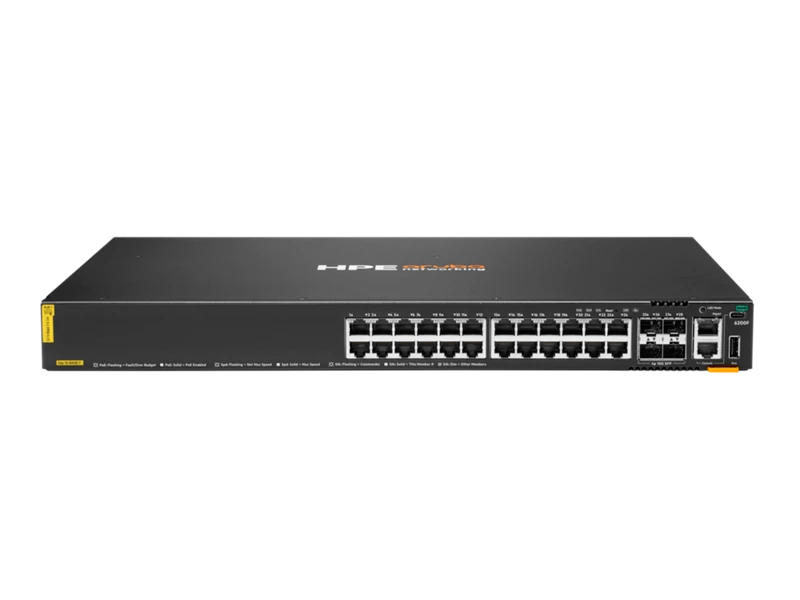 HPE Aruba Networking CX 6200F 24G Class‑4 PoE 4SFP+ 370W Switch | JL725B